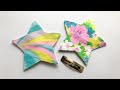 【ヘアアクセサリー作り方・DIY・ハンドメイド】星形パッチン留め/スリーピンカバー/how to make star shaped pin cover with vintage fabric