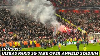 ULTRAS PARIS SG TAKE OVER ANFIELD STADIUM || Liverpool vs Paris Saint-Germain 11/3/2025