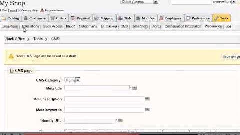 How to use the CMS in PrestaShop
