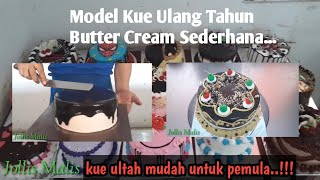 Kue Ulang Tahun Siram Coklat Simple | Cara menghias cake | chocolate Decorating Cake | tutorial Cake