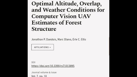 Optimal Altitude, Overlap, and Weather Conditions for Computer Vision UAV Estimates o... | RTCL.TV