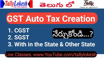 GST Auto Tax Creation in Tally Prime Telugu
