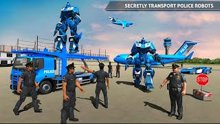 Police Robot Car Transporter: US Police NYPD Robot Transform Game - Android Gameplay screenshot 4