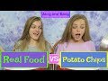 Real Food vs Potato Chips Challenge ~ Jacy and Kacy