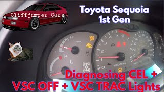 Diagnosing the VSC OFF, VSC TRAC & CEL lights on a Toyota Sequoia 1st Gen