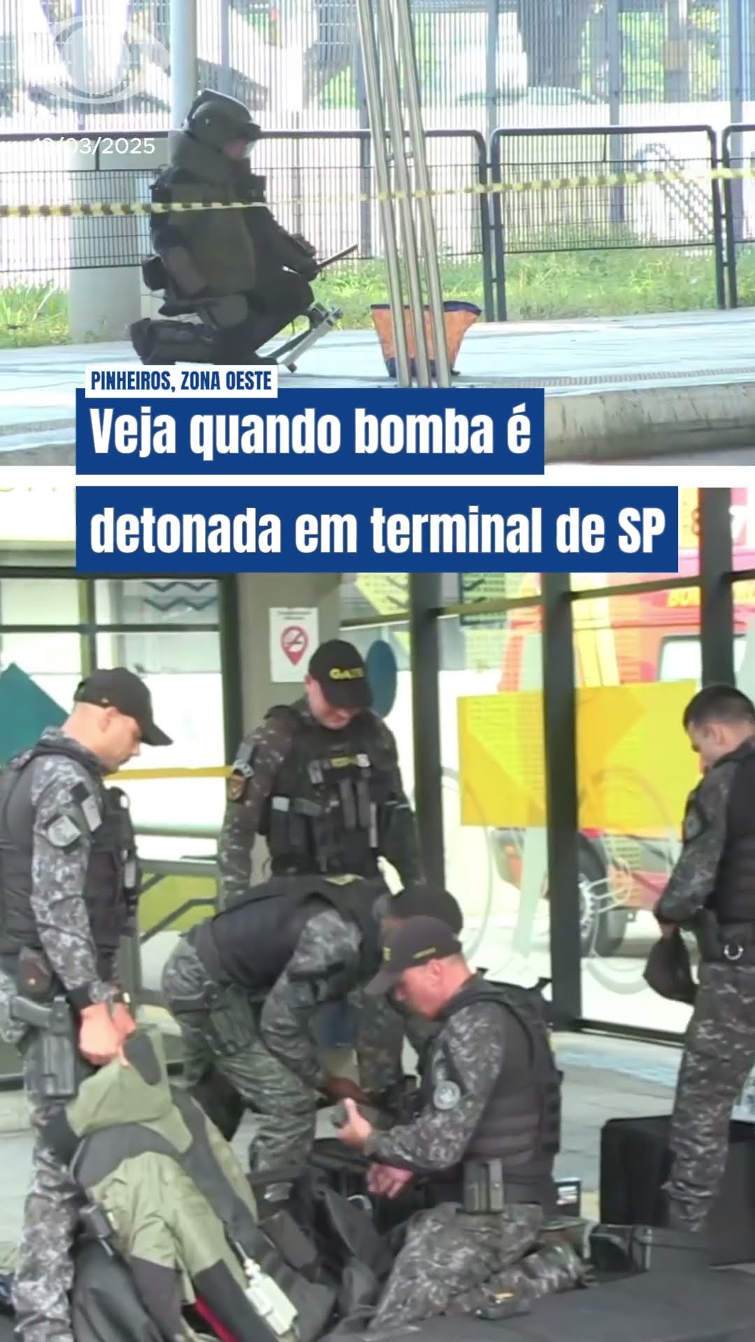 Veja o momento em que bomba é detonada no Terminal Pinheiros, em São Paulo #shorts