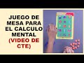 Soy Docente: JUEGO DE MESA PARA EL CALCULO MENTAL (VIDEO DE CTE)