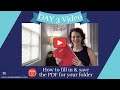 DAY 3 How to fill in & save the PDF for your folder - Emergency Medical Folder Challenge