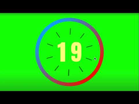 34 seconds countdown timer with number display & with Alarm 🔔|Greenscreen | copyright free