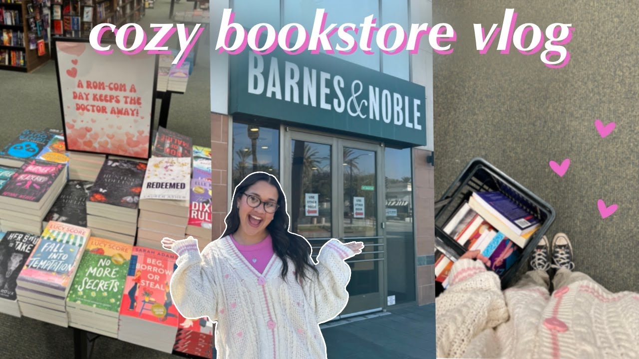 Cozy bookstore vlog📚💌💋 book shopping at barnes & noble for new releases + a big haul *vday edition*