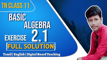 11th Maths Exercise 2.1 1st sum | Tamilnadu syllabus | Important sums Chapter 2 Basic Algebra