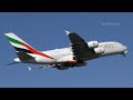 гигант Airbus A380 Emirates посадка и взлёт