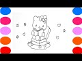 Cute Kitty with Book Drawing, Painting &amp; Coloring For Kids and Toddlers_ Child Art