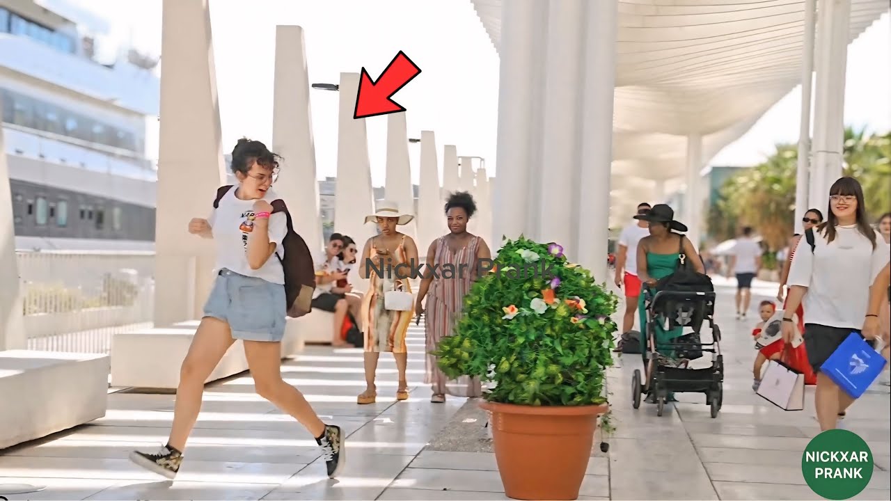 Hidden Bushman Scare Prank in Public