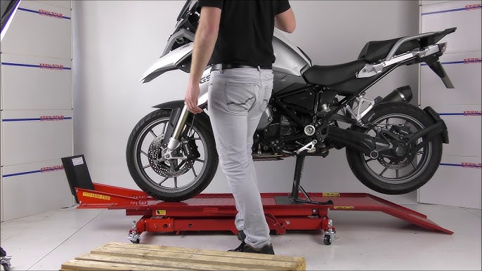 POWERPLUSTOOLS MOTORRAD HEBEBÜHNE MIT RADKLEMMER TUTORIAL 