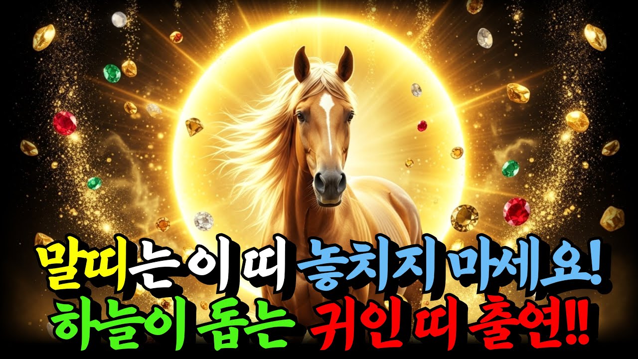 [🐴 말띠 복 터지는 해, 반드시 만나야 할 귀인 공개! ] 💎2026년 말띠 귀인띠·상극띠 완전 해석 💰놓치면 평생 후회할 인연｜말띠 금전운·대운 흐름 🔮