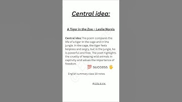 A Tiger in the Zoo | Central Idea, Summary & Explanation | Class 10 English Poem.