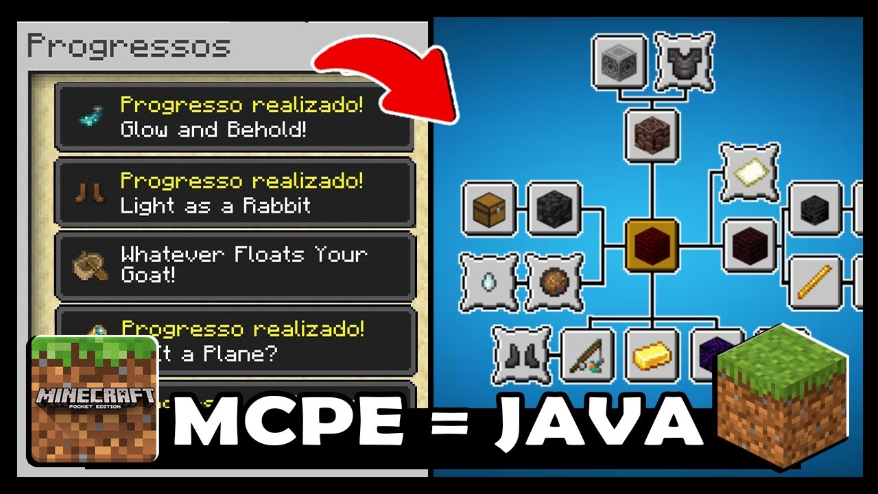 Como deixar as conquistas do mcpe para ficar igual ao java youtube