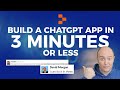 Build a chatgpt app in 3 minutes or less  full app command line python gpt35turbo new openai