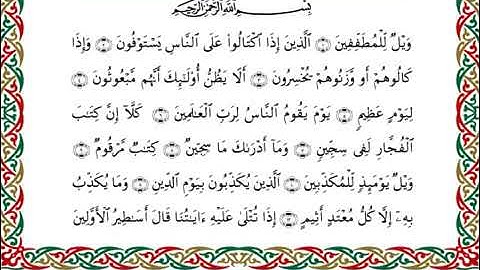 سورة المطففين  برواية هشام عن ابن عامر ـ الشيخ يوسف بن نوح