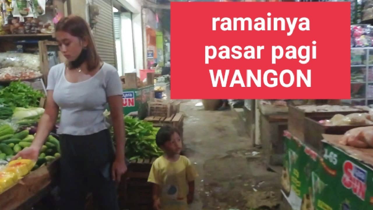 ramainya suasana pasar pagi wangon