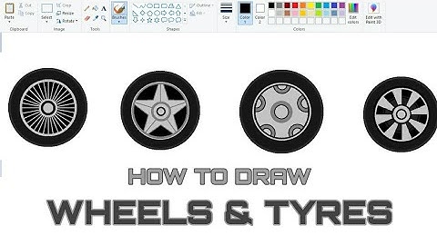 How to Draw WHEELS & TYRES using Ms Paint - Part 2 | TYRE drawing | Drawing Wheels on Computer.