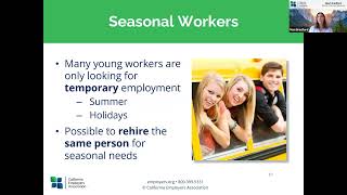 Recruiting Hiring and Employing Minors CV | 03 25 25