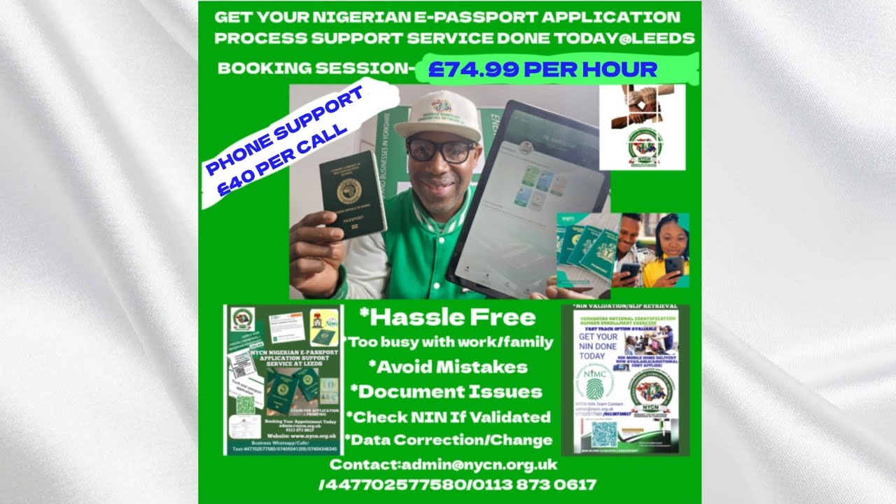 NIS CONTACTLESS APP SERVICE LEEDS FOR NIGERIAN E-PASSPORT RENEWAL(18 YEARS & ABOVE)ONLY-CONTACT