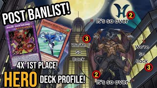 Yu-Gi-Oh! 4x 1st Place OTS HERO Deck Profile (NEW April 2024 Banlist) (Blake Dauterive)