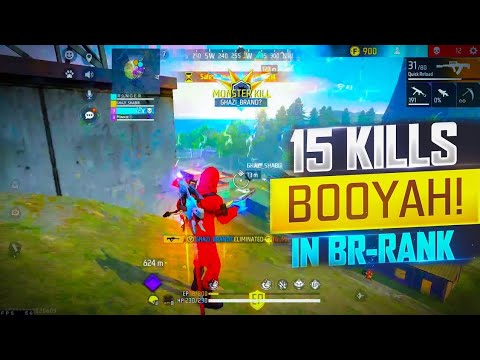 FREE FIRE MAX 15 KILLS BOOYAH IN BR-RANK GAMEPLAY #freefire # ...