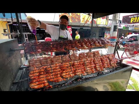 Malaysian Street Rotisserie Chicken Tok Wan Ayam Golek In Kl Youtube