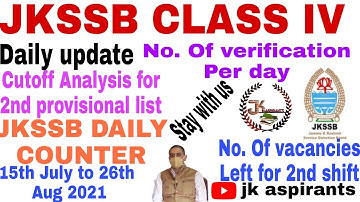 jkssb classiv big news||cutoff for 2nd shift||15th July to 26th August||DV analysis||jk aspirants