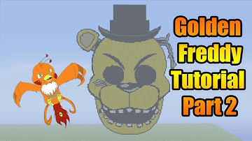 Minecraft Pixel Art Tutorial: How to make Golden Freddy Part 2(Five Nights At Freddy