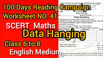 Reading Campaign Worksheet No 41 Data Handling (6 to8) English Medium