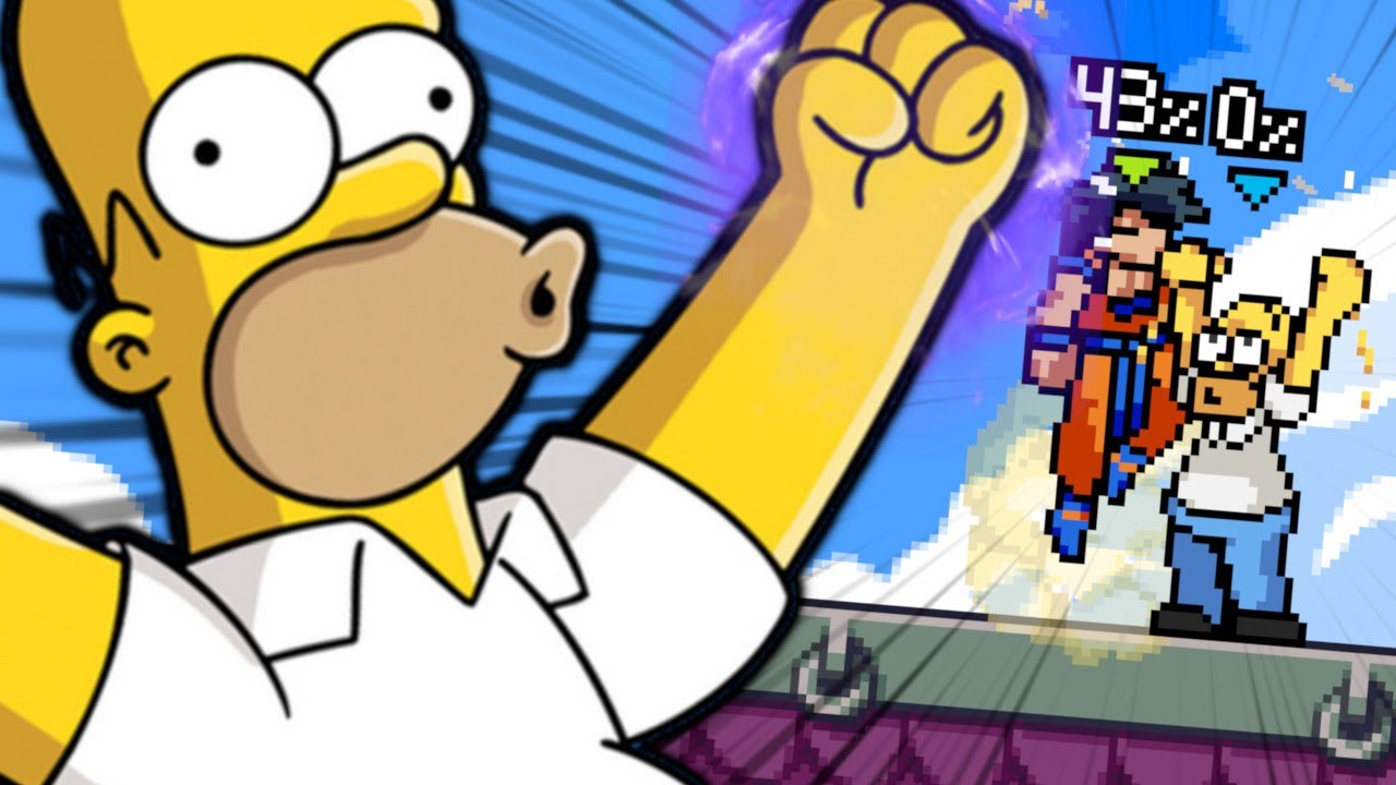 Homer Simpson is beating up everyone