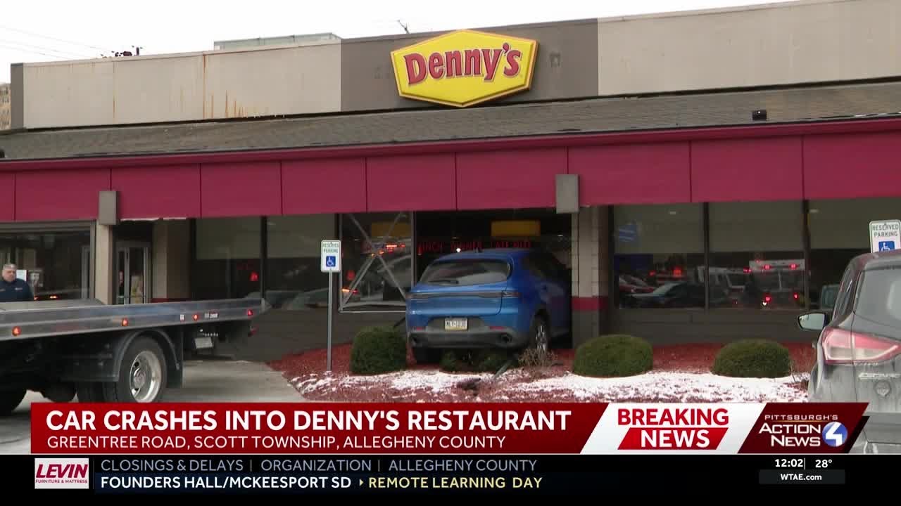 Car crashes into Denny's in Scott Township, Pennsylvania