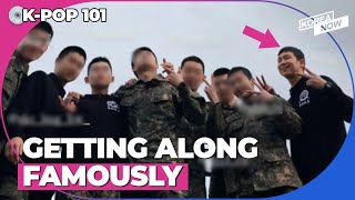 Bts Rm Poses For A Group Picture With Fellow Soldiers