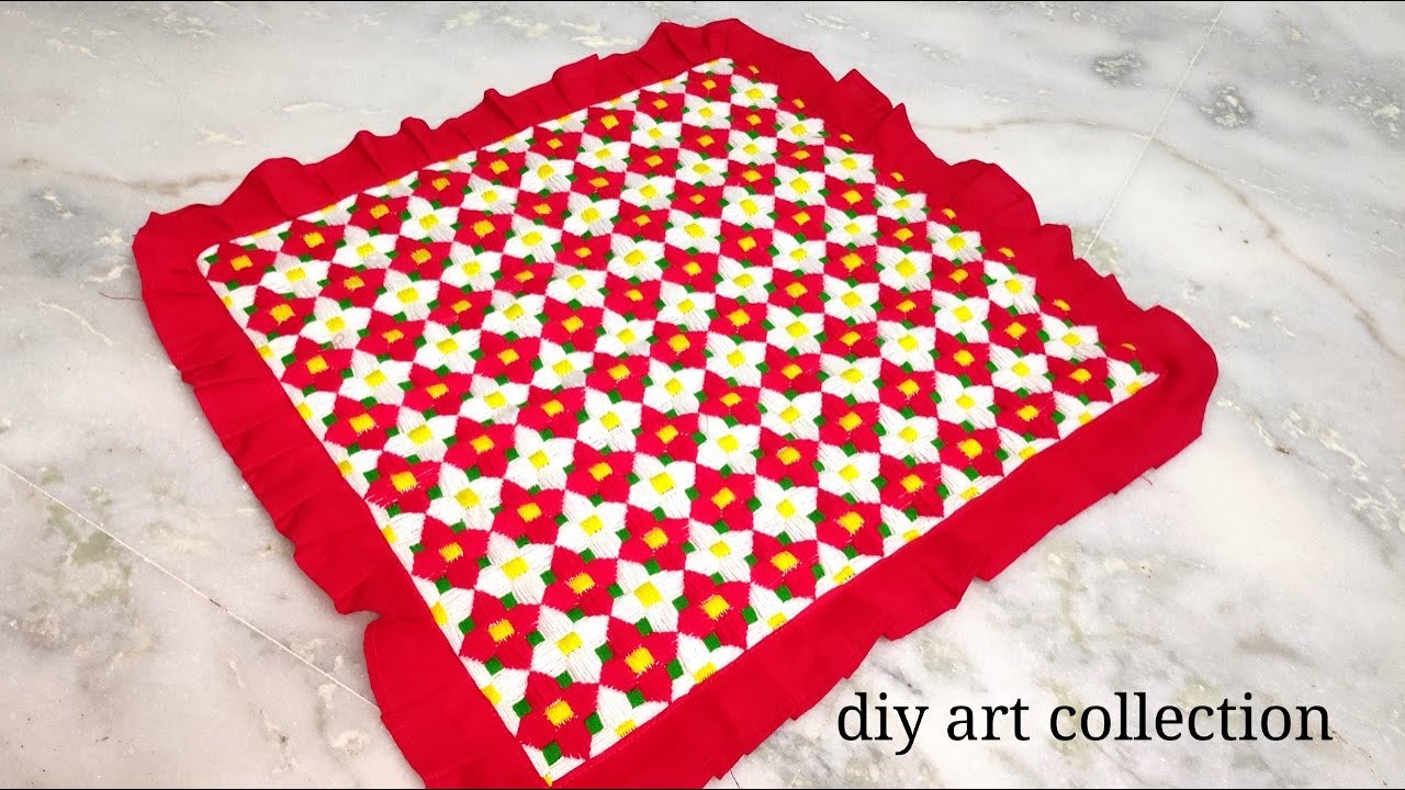 আসনে কাপড় লাগানোর সবথেকে সহজ পদ্ধতি।Stitching cloth with ason/ how to cover ason,doormat,sittingmat