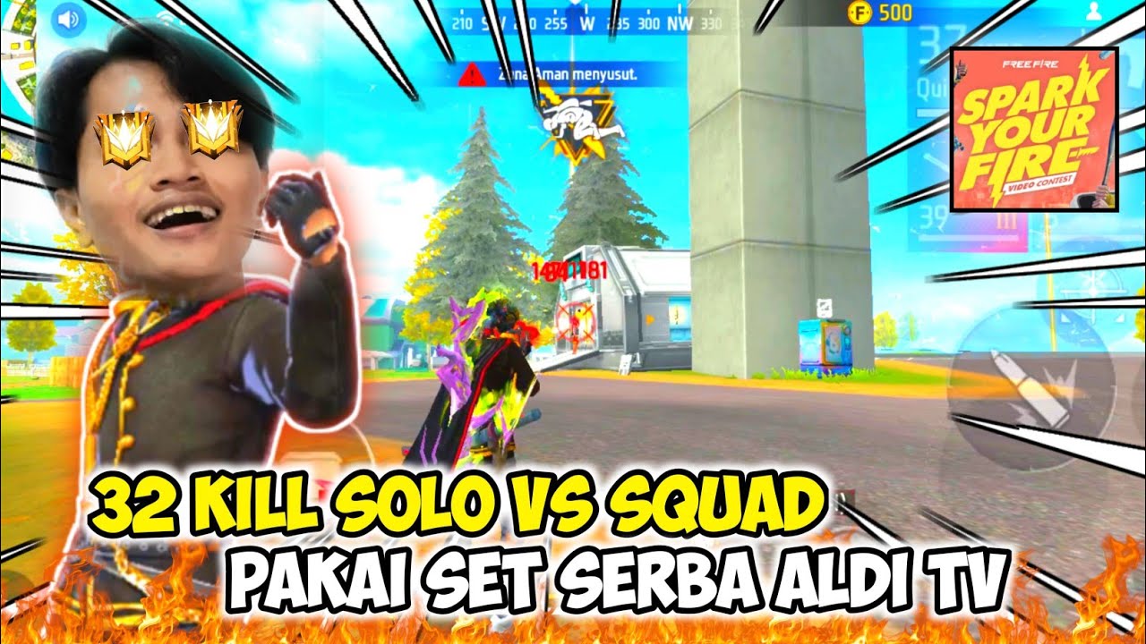 32 KILL SOLO VS SQUAD PAKAI SET SERBA ALDI TV!! OP BANGET AUTO PANEN ...