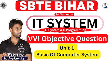 bihar polytechnic 1st semester IT System |Basic Of Computer System vvi objective Question|H2Ostudy|