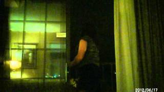(Crossdresser)Teasing on the balconey.AVI