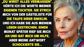 Meine Tochter Hat Mir Verboten, Zur Taufe Meiner Enkelin Zu Kommen. Meine Reaktion... | Geschichten