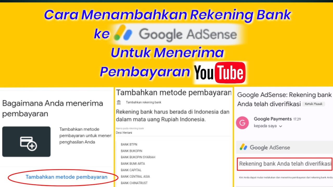 Memilih Bank yang Tepat untuk Penerimaan Pembayaran Google AdSense: Panduan Lengkap