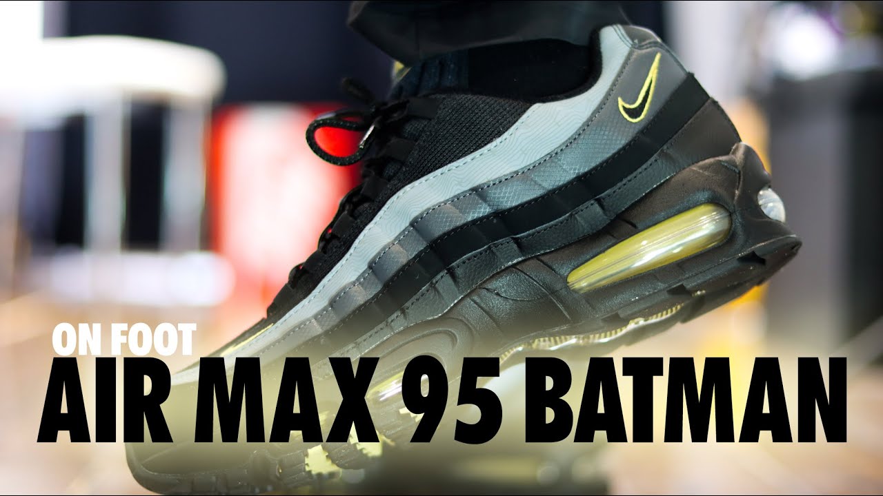 ON FOOT! Nike Air Max 95 Batman Big Bubble 🦇 Black Buff Gold