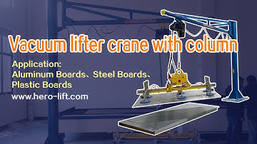 Vacuum lifter crane with column for laser cutting and feeding of 500kg sheet metal