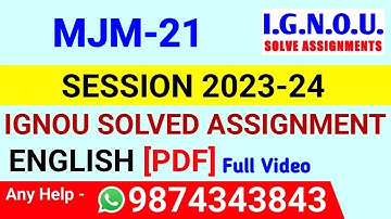 MJM 21 Solved Assignment 2023-24 English, MJM 21 Solved Assignment 23-24, MJM-21 Assignment