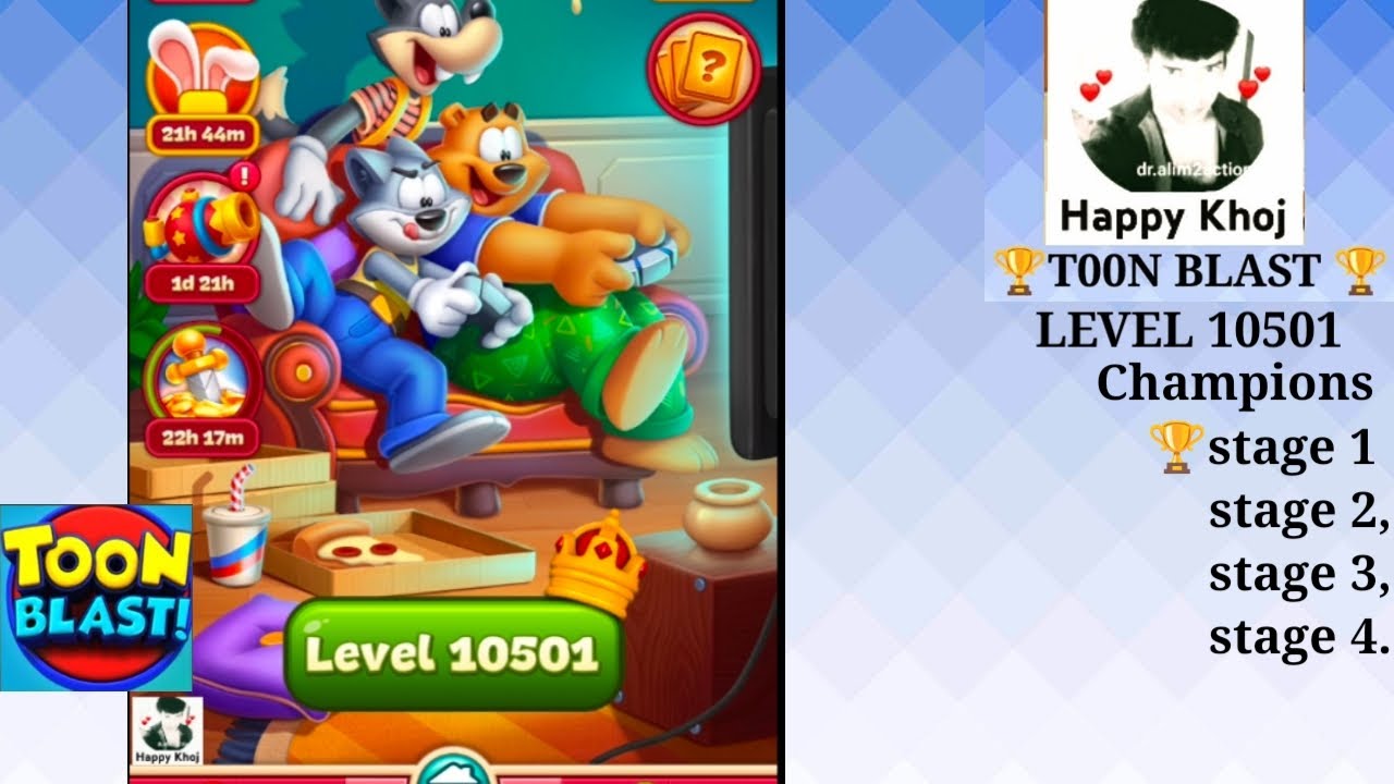 LEVEL 10501 Toon Blast CHALLENGE!🦘 Hardest Stages Yet? | Stage 1-2-3-4 Walkthrough