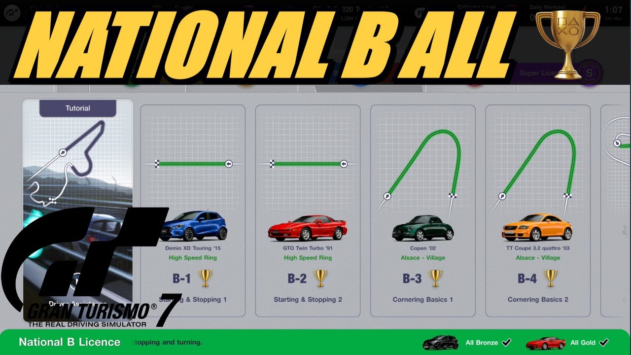 Gran Turismo 7 National B All Gold Guide - YouTube