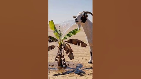 Goat Watered The Banana Plant and saved it from drying up😭😱#tree #ai #shorts