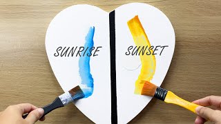 Set of Two  Landscape  Acrylic Painting / Sunrise & Sunset News